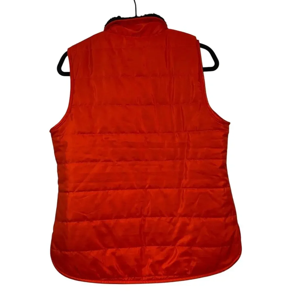 Sonoma Red Puffer Vest‎ Small Sherpa Lined Zip Up Quilted Vest